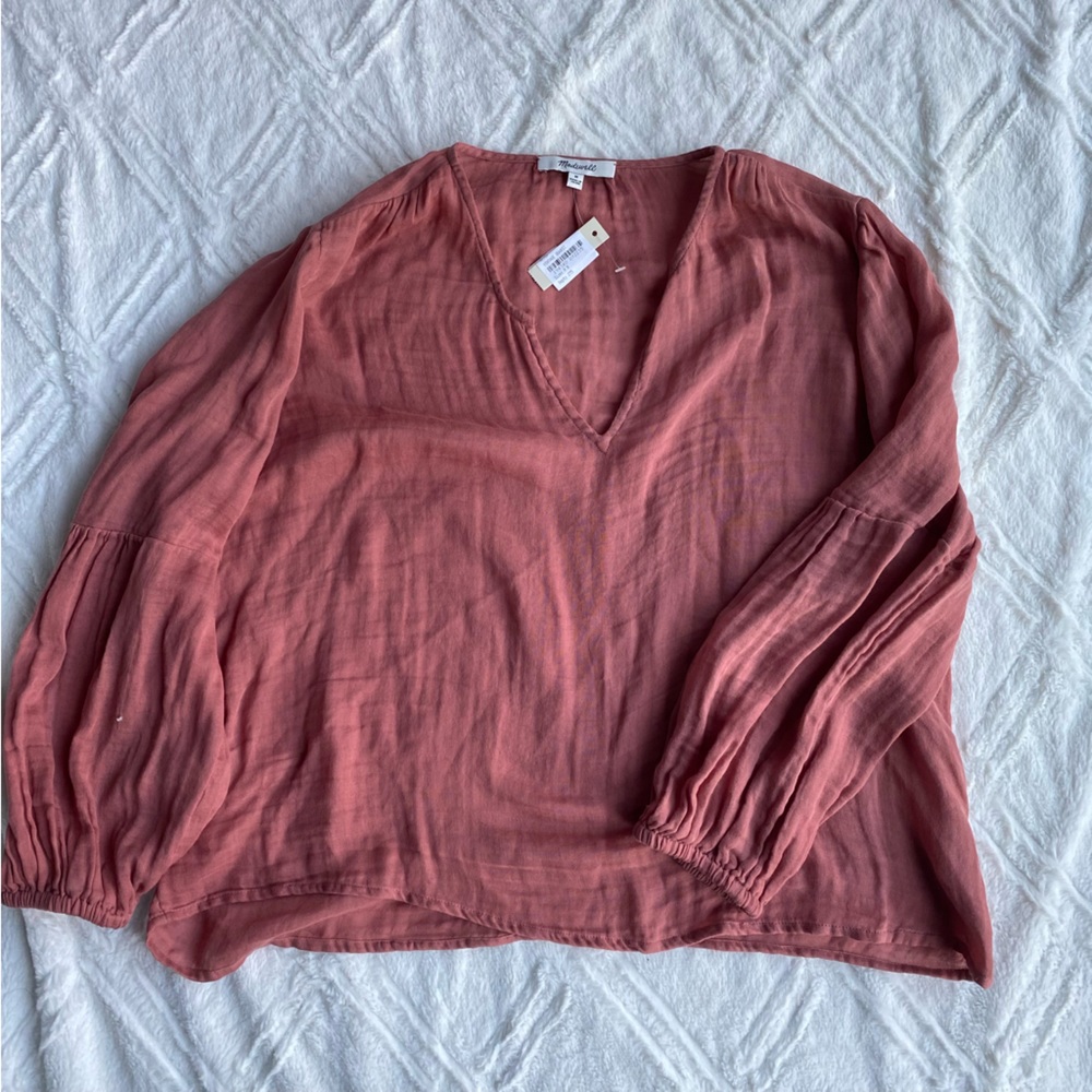 Madewell blouse medium coral